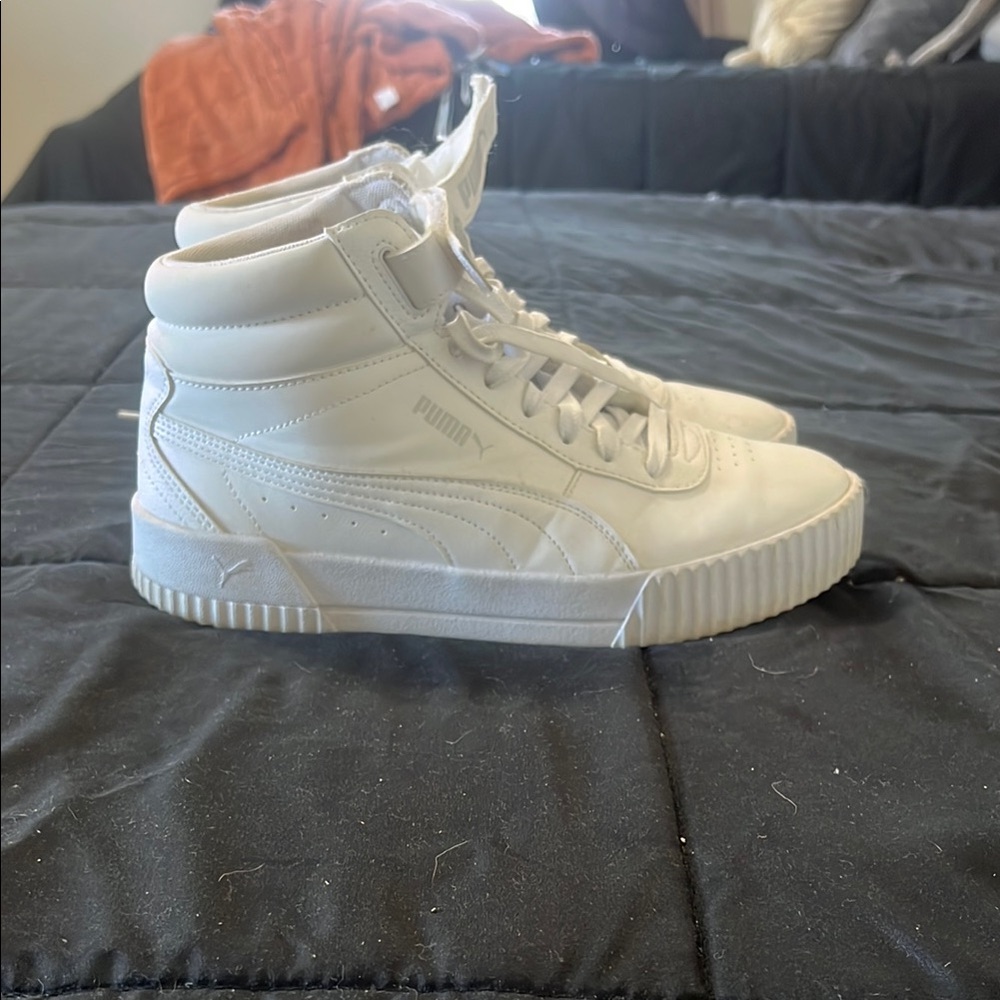 Puma White High-Top Sneakers